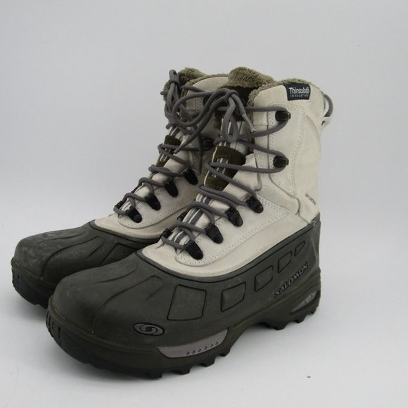 Salomon Thinsulate Winter Snow Boots Beige Women's Size 8.5 Waterproof EUC - Picture 9 of 11